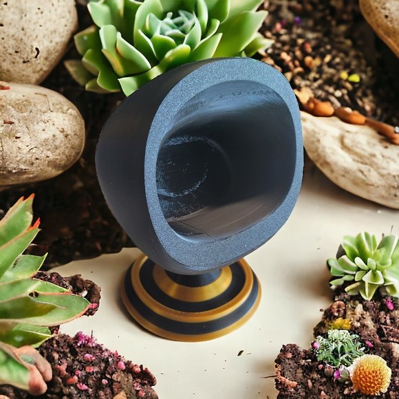 Space Age Mid Century Modern Space Chair Planter Retro Inspired Home Decor Black - Picture 4 of 9